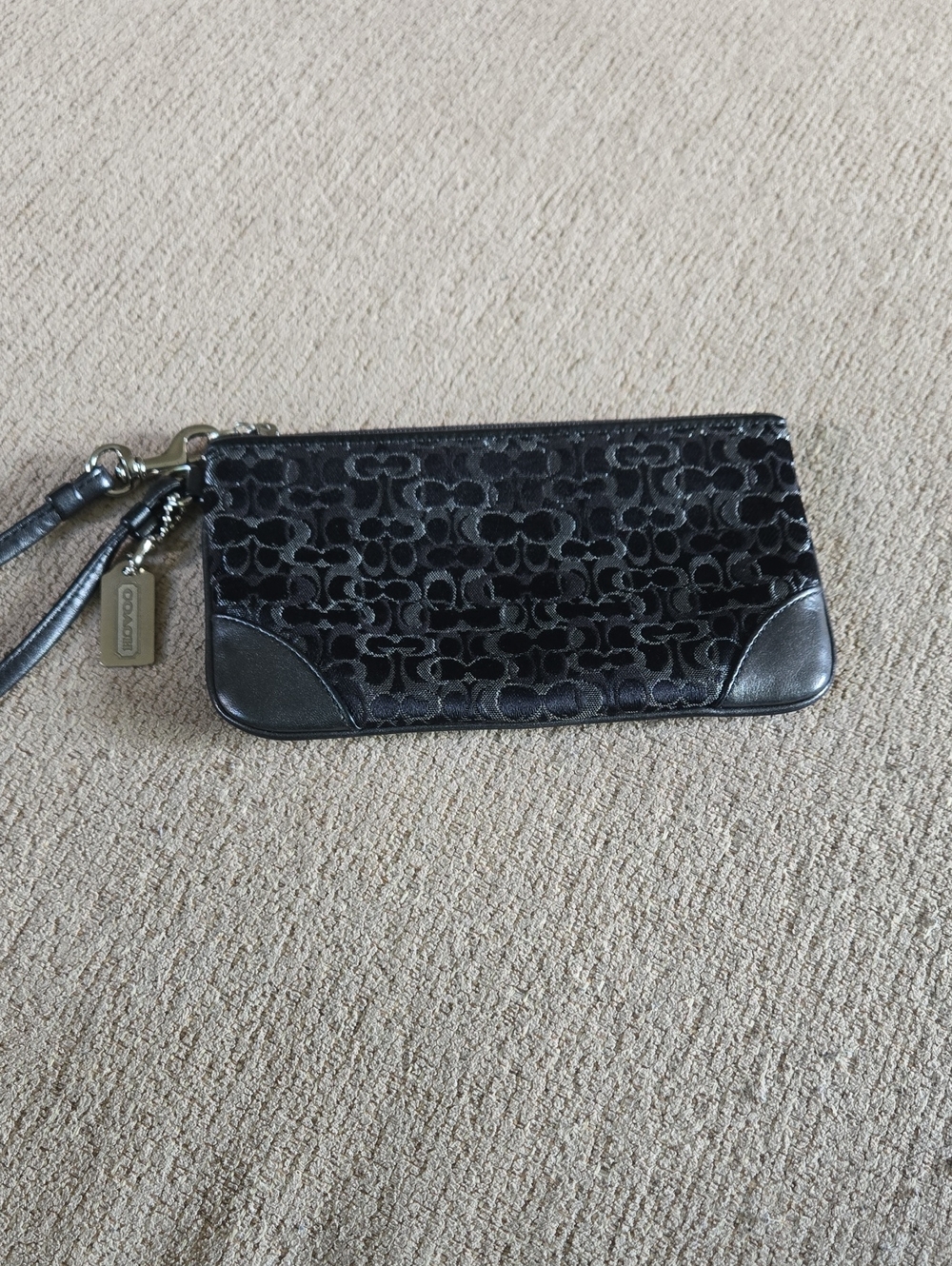Coach Black Signature Wristlet